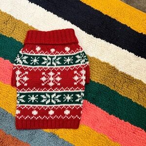 Mark & Graham Knit Dog Sweater ~ Christmas snowflakes - xs